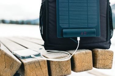 Logotrade business gift image of: Pedro AWARE™ RPET deluxe backpack with 5W solar panel
