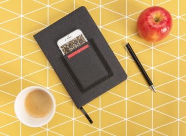 Logo trade promotional items image of: Deluxe A5 Notebook with phone pocket