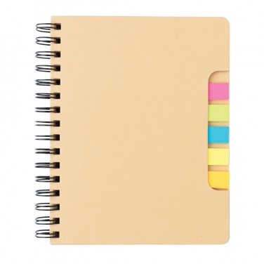 Logotrade promotional giveaways photo of: A5 Kraft spiral notebook with sticky notes