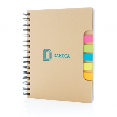 Logotrade corporate gifts photo of: A5 Kraft spiral notebook with sticky notes