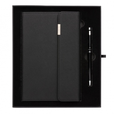 Logo trade corporate gift photo of: Swiss Peak deluxe A5 notebook and pen set