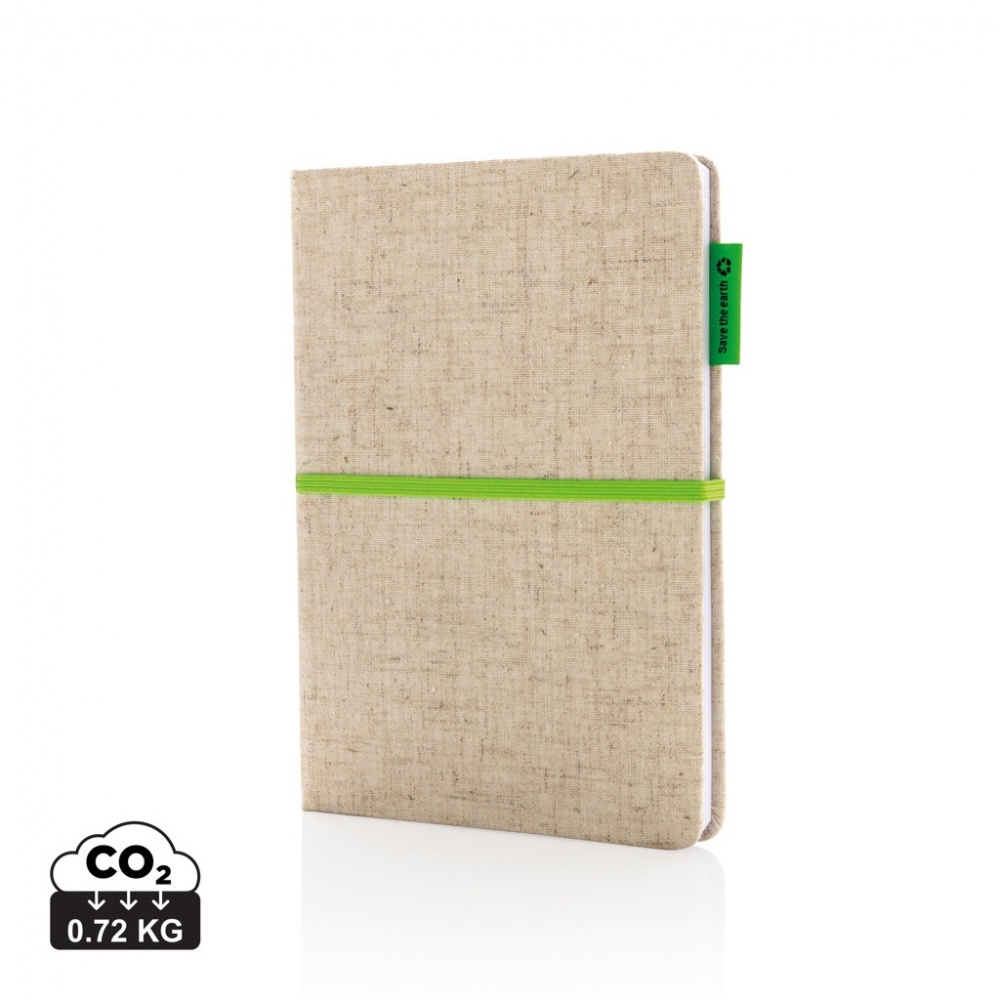 Logo trade promotional gifts image of: A5 jute notebook