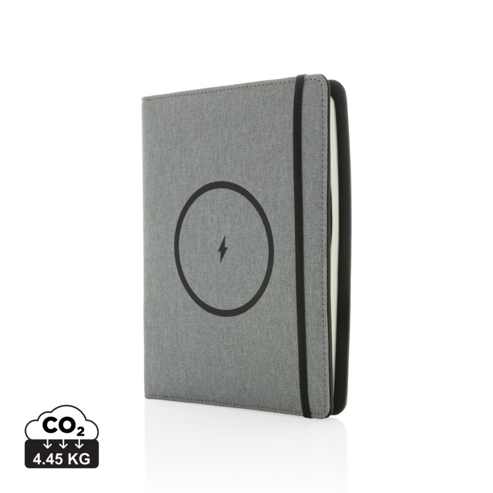 Logotrade corporate gift image of: Air 5W wireless charging notebook with 5000mAh powerbank