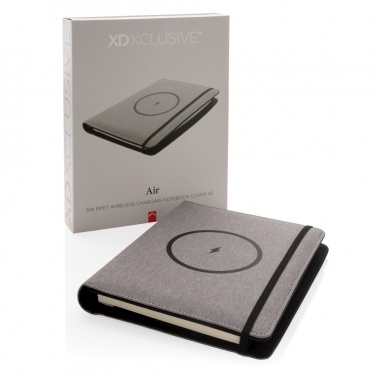 Logo trade corporate gift photo of: Air 5W wireless charging notebook with 5000mAh powerbank