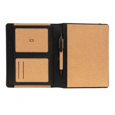 Logo trade promotional merchandise photo of: Deluxe cork portfolio A5 with pen