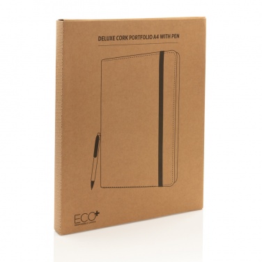 Logo trade promotional products picture of: Deluxe cork portfolio A4 with pen