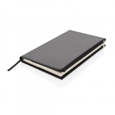 Logo trade corporate gifts image of: Swiss Peak A5 PU notebook with zipper pocket