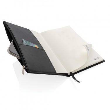 Logotrade advertising products photo of: Swiss Peak A5 PU notebook with zipper pocket