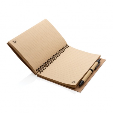 Logo trade promotional gift photo of: Cork spiral notebook with pen