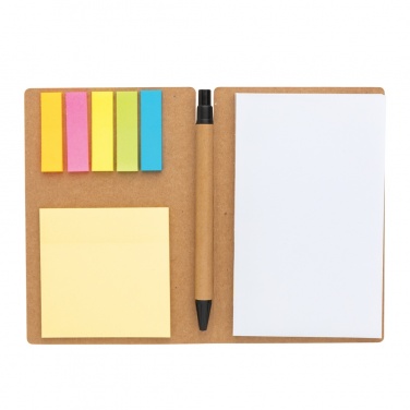 Logotrade promotional products photo of: Kraft sticky notes A6 booklet with pen
