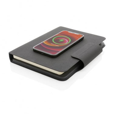 Logotrade promotional gift image of: Artic Magnetic 10W wireless charging A5 notebook
