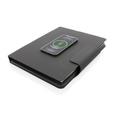 Logo trade promotional merchandise photo of: Artic Magnetic 10W wireless charging A4 portfolio