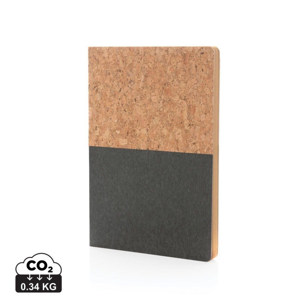 Logo trade advertising products image of: A5 cork & kraft notebook