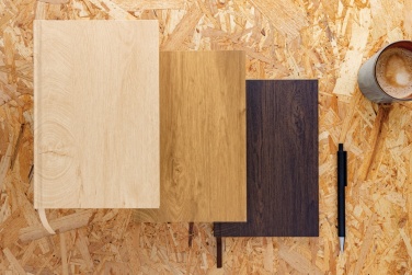 Logotrade business gift image of: Kavana wood print A5 notebook