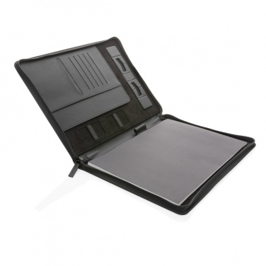 Logo trade promotional items image of: Swiss Peak Heritage RCS rPU A4 portfolio with zipper