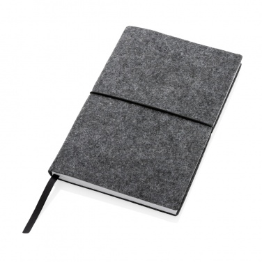 Logo trade promotional merchandise photo of: GRS certified recycled felt A5 softcover notebook