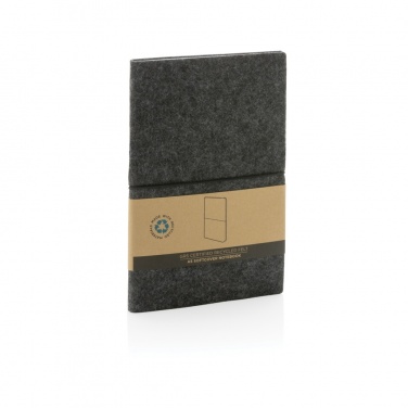 Logotrade promotional product picture of: GRS certified recycled felt A5 softcover notebook