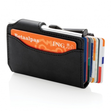 Logo trade promotional gifts image of: Standard aluminium RFID cardholder with PU wallet
