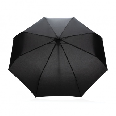 Logo trade promotional item photo of: 21" Impact AWARE™ RPET 190T bamboo auto open/close umbrella