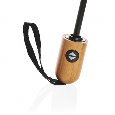 Logotrade promotional item image of: 21" Impact AWARE™ RPET 190T bamboo auto open/close umbrella
