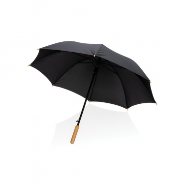 Logotrade promotional product picture of: 23" Impact AWARE™ RPET 190T auto open bamboo umbrella