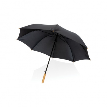 Logotrade business gift image of: 27" Impact AWARE™ RPET 190T auto open bamboo umbrella