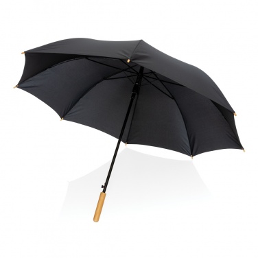 Logotrade promotional product picture of: 27" Impact AWARE™ RPET 190T auto open bamboo umbrella