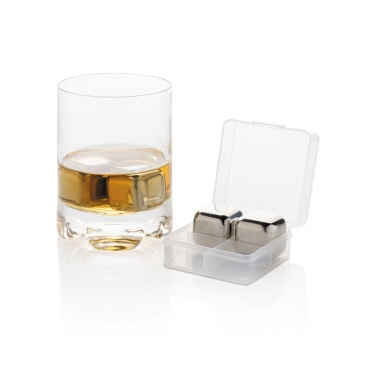 Logo trade business gift photo of: Re-usable stainless steel ice cubes 4pc