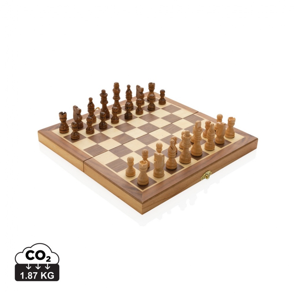 Logo trade promotional giveaways image of: Luxury wooden foldable chess set