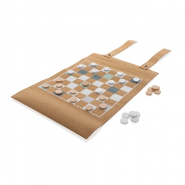 Logotrade promotional gift picture of: Britton cork foldable backgammon and checkers game set