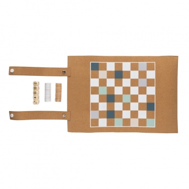 Logotrade promotional giveaway picture of: Britton cork foldable backgammon and checkers game set