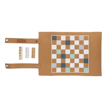 Logotrade promotional giveaway image of: Britton cork foldable backgammon and checkers game set