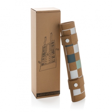 Logo trade promotional gift photo of: Britton cork foldable backgammon and checkers game set