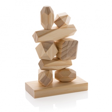 Logotrade business gifts photo of: Ukiyo Crios wooden balancing rocks in pouch