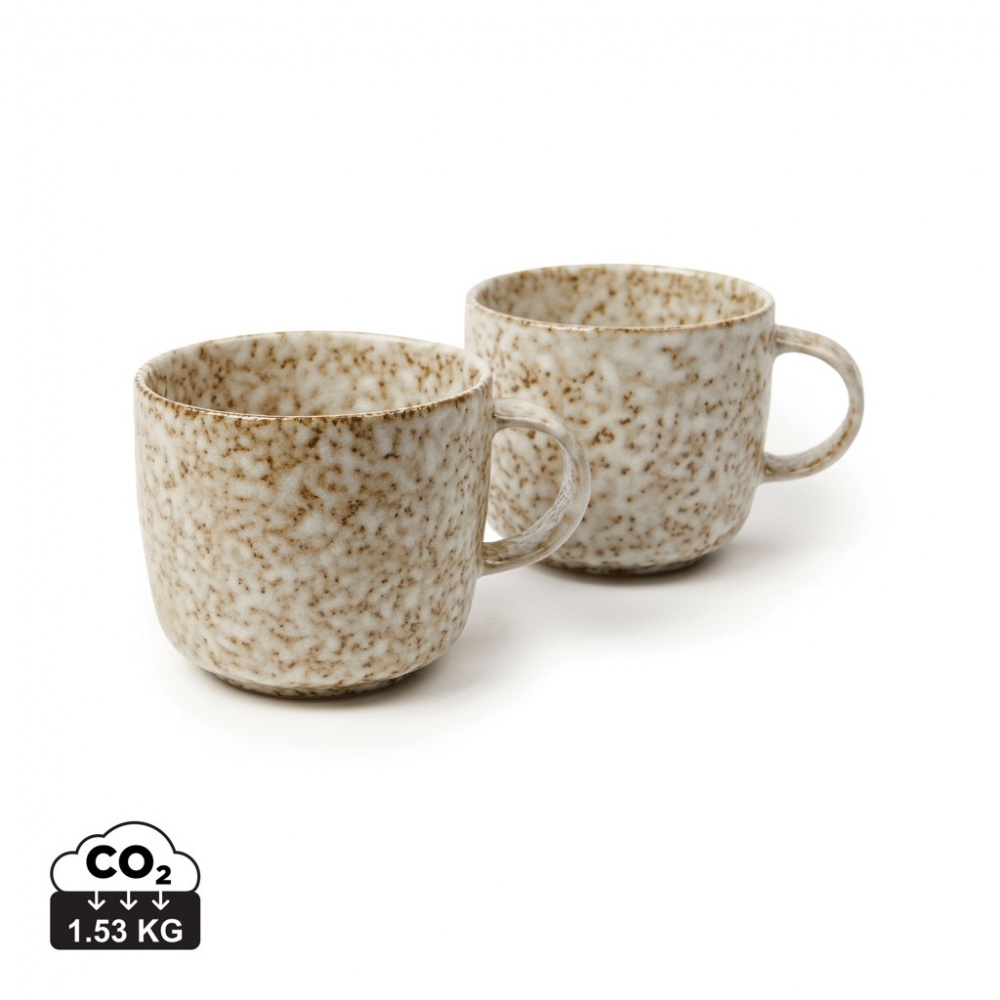 Logo trade promotional merchandise image of: VINGA Nuvem stoneware mug, 2 pcs set