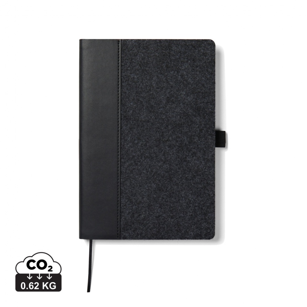 Logotrade promotional product picture of: VINGA Albon GRS recycled felt notebook