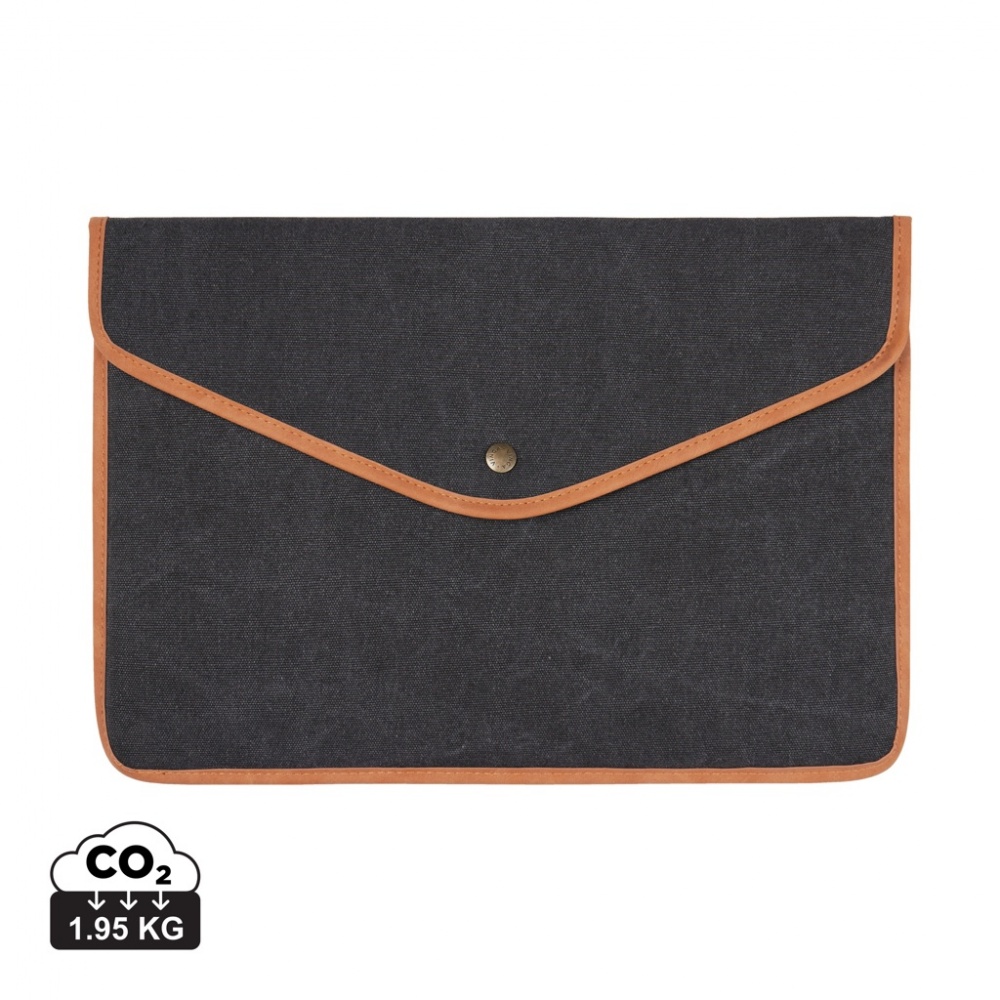 Logo trade promotional merchandise image of: VINGA Bosler GRS recycled canvas 16" laptop sleeve
