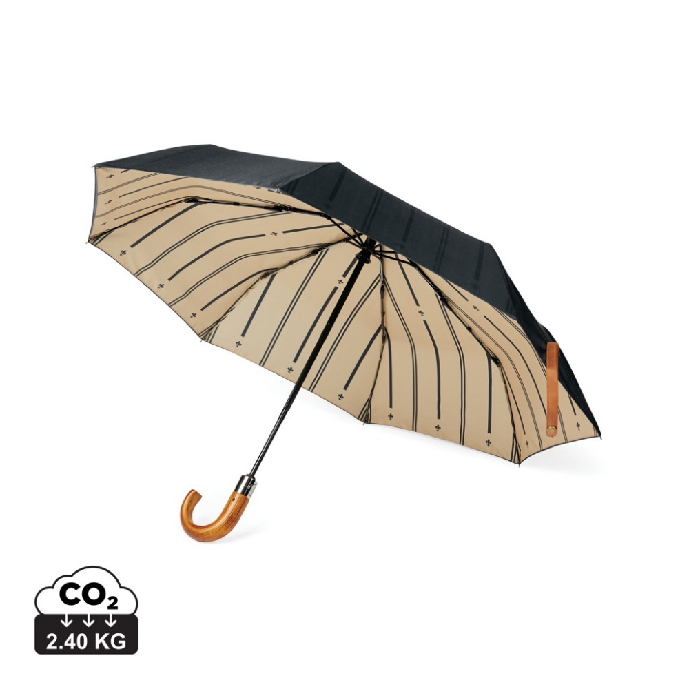 Logo trade promotional giveaways picture of: VINGA Bosler AWARE™ recycled pet 21" foldable umbrella