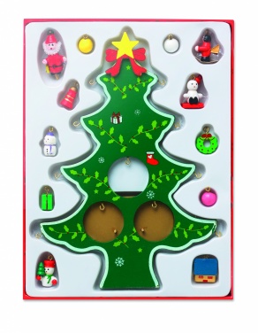 Logo trade promotional merchandise image of: Wooden xmas tree decoration