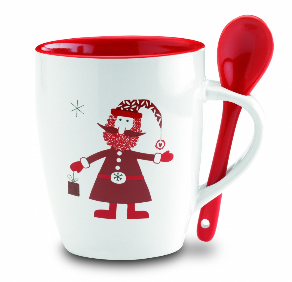 Logo trade promotional giveaways image of: Mug with spoon 250ml