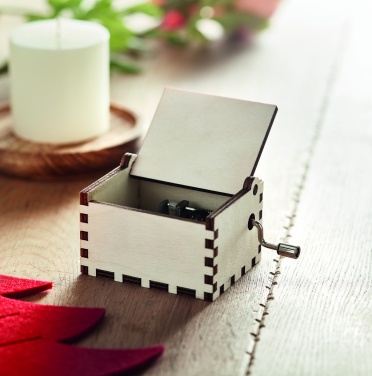 Logo trade business gifts image of: Wooden Christmas music box