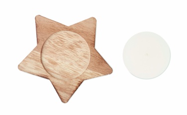 Logotrade promotional product picture of: Candle on star wooden base