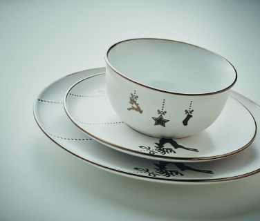 Logo trade corporate gifts image of: 4 piece ceramic place setting