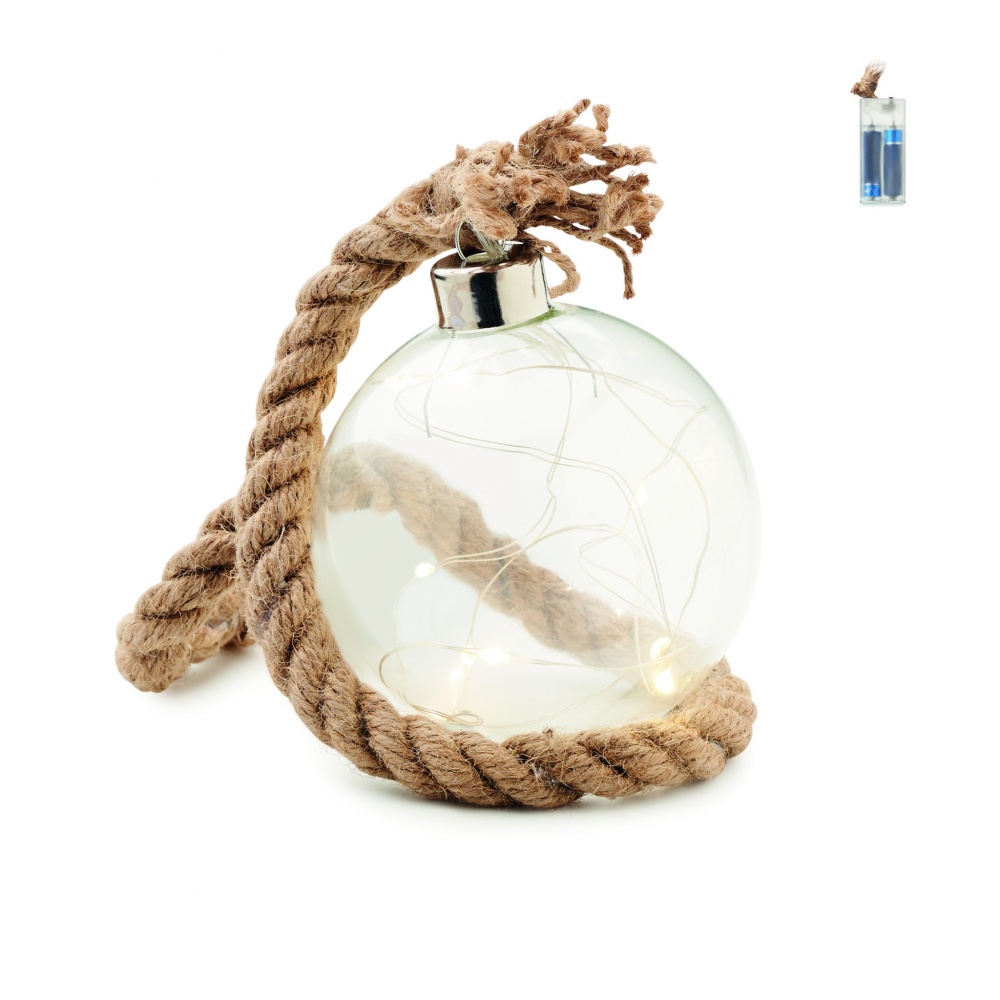 Logo trade promotional merchandise image of: Glass bauble LED light
