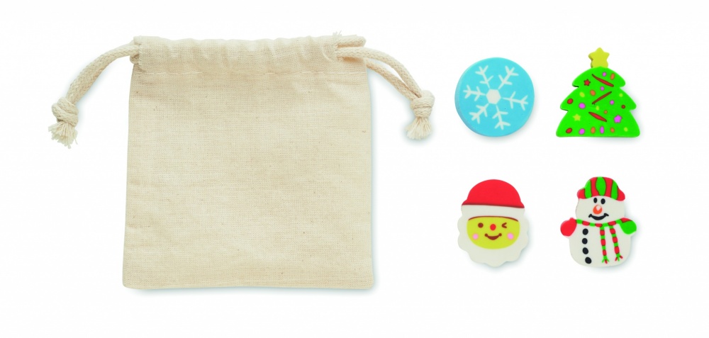 Logotrade corporate gift picture of: Set of 4 Christmas erasers