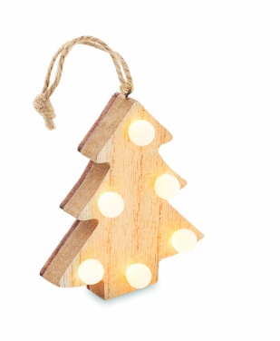 Logo trade corporate gifts image of: Wooden weed tree with lights