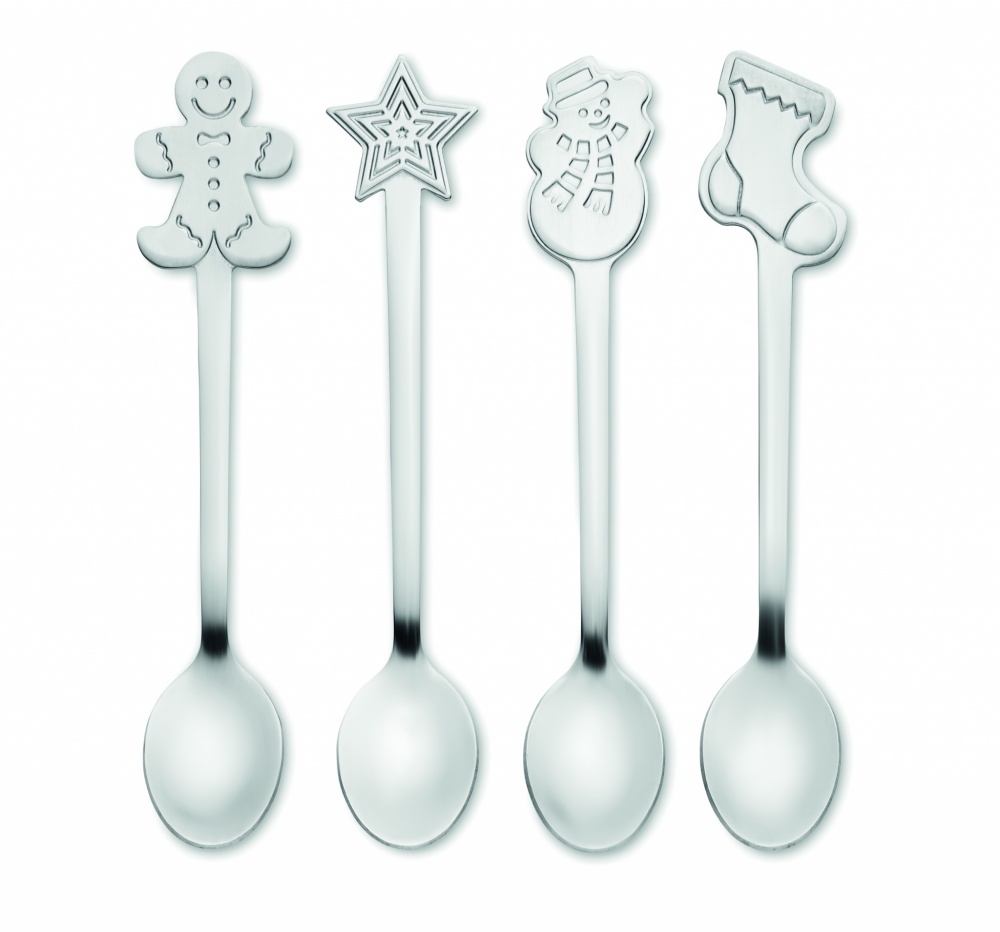 Logotrade promotional gift picture of: Set of 4 Christmas tea spoon