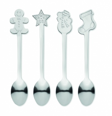 Logotrade promotional item picture of: Set of 4 Christmas tea spoon