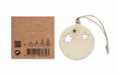 Logo trade promotional items picture of: Wooden bauble shape hanger
