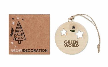 Logo trade promotional giveaways picture of: Wooden bauble shape hanger